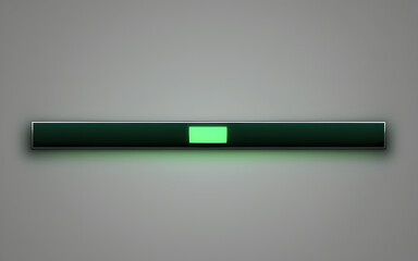 A progress bar, glowing faintly with animated light as it fills toward completion