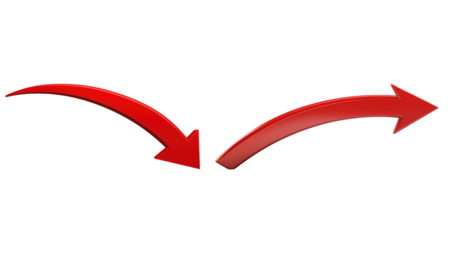 Dynamic Red Arrows Illustrating Direction and Flow 