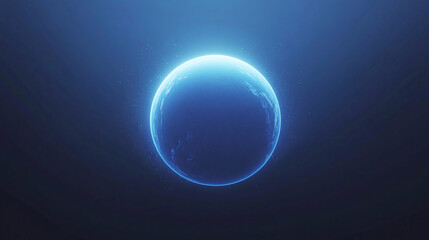 Fototapeta premium Glowing Blue Planet in Space - Abstract Cosmic Background