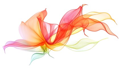 Abstract colorful flowing design, resembling a flower or flame.
