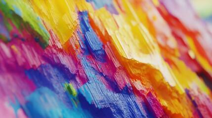 Vivid abstract painting with vibrant colors.