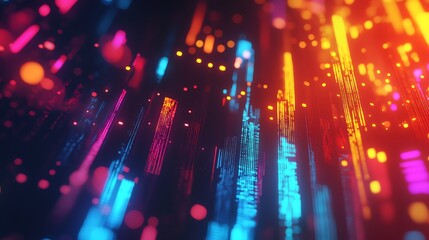 Abstract digital lights in vibrant colors.