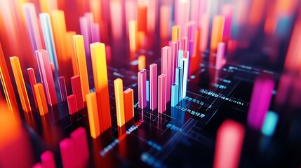 Vibrant digital data visualization concept.