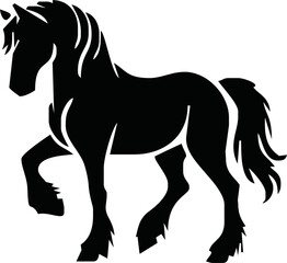 Silhouette Of Horse running Vector