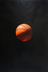 Fototapeta premium Basketball on Black Background, Dynamic Lighting 