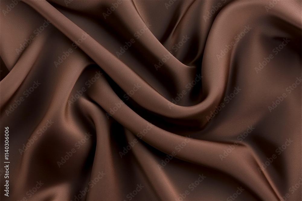 Poster soft, flowing fabric in a smooth mocha mousse tone with elegant folds and gentle shadows creating a 
