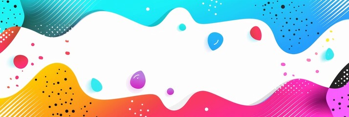 Colorful vector background with abstract shapes and splashes, on a white background. Vector illustration in a flat design Colorful splashes, with white space for text