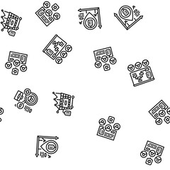 technical sales engineer service vector seamless pattern thin line illustration