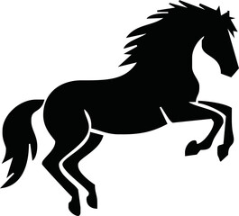 Silhouette Of Horse running Vector