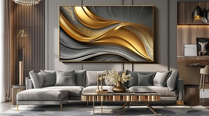 modern wall fram for canvas art luxurious leaves 3D decor for home walls