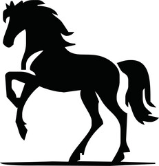 Silhouette Of Horse running Vector