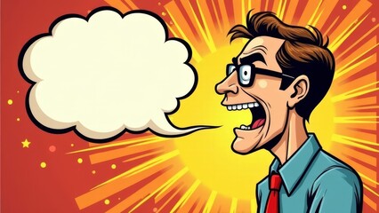 Fototapeta premium Speech Bubble Comic Man