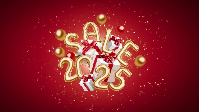 Decorative inflated foil balloon 2025 sale christmas font, red background