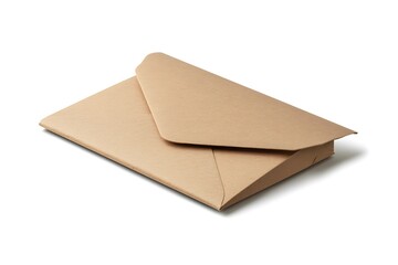 Blank greeting card with envelope on white background