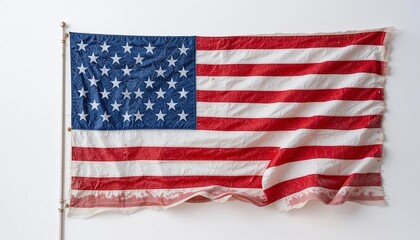 Obraz premium Worn American Flag Symbol of History and Patriotism