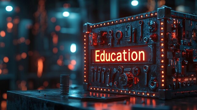 Glowing Toolbox Labeled Education Symbolizing Tools for Life Skills