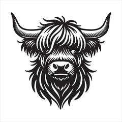 Fototapeta premium Charming Baby Highland Cattle Vector Art for Greeting Cards