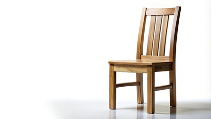 Silhouette wooden chair on white background