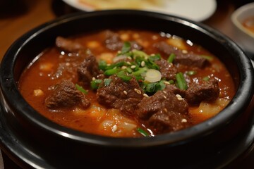 Korean cuisine featuring beef dishes sundae and gomtang soup Naju specialties pork and kimchi side dishes