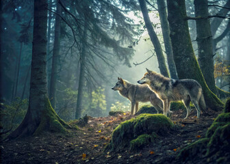 Loups dans la for&ecirc;t