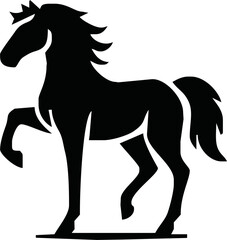 Silhouette Of Horse running Vector