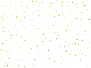 Gold Squares. Confetti celebration, Falling golden abstract decoration for party.