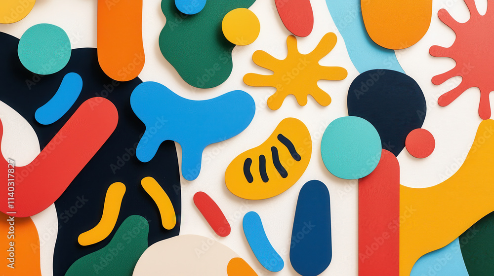 Poster bacteria air quality concept. colorful abstract shapes and patterns create vibrant artistic display