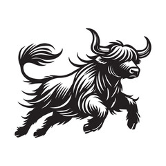 Fototapeta premium Playful Baby Highland Cow Vector Illustration