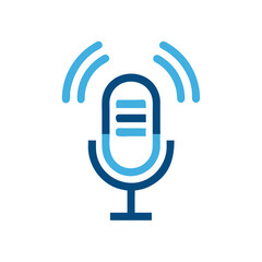 Podcast Microphone Icon Design.