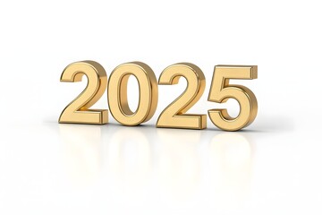 2025 New year Golden 3d text effect in new modern trend style