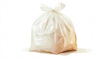 Obraz premium Tied Plastic Bag Trash Vector Isolated Illustration