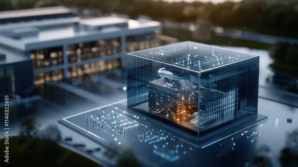 Aufkleber futuristic high tech laboratory with advanced energy systems and digital interfaces