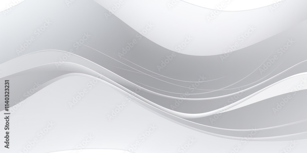 Poster smooth flowing design featuring soft waves in shades of white and gray evoking a sense of calm and m