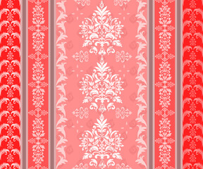 Damas fabric pattern, abstract, ethnic, beautiful complex pattern, brick orange tone, damas pattern...