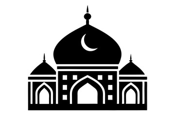 Beautifully Detailed Mosque Dome Silhouette - Islamic Architecture Illustration