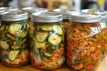 Korean style pickled cucumbers and cucumber kimchi