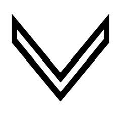 Letter V logo in black color and white background