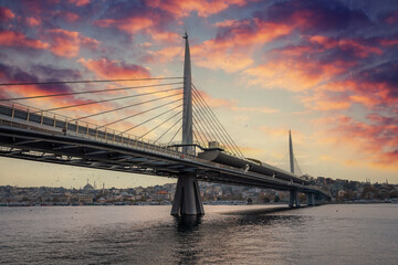 Metro Bridge view over Golden Horn in Istanbul
