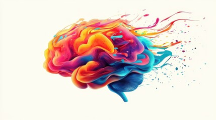 Vibrant Cerebral Explosion: A Colorful Journey of the Mind