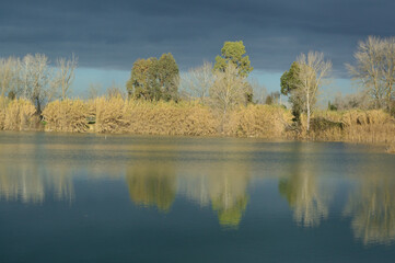Panorama - Riflessi sul lago in una giornata plumbea