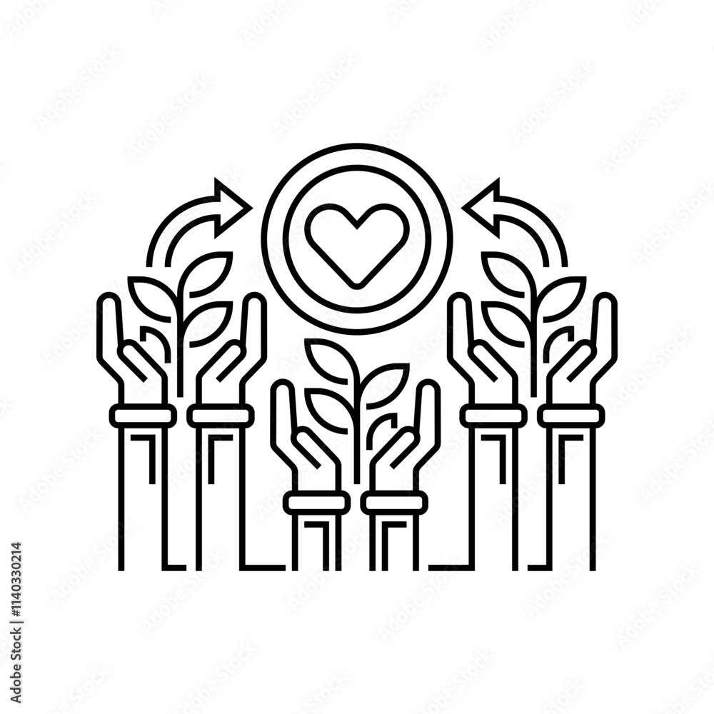 Poster eco community line icon. linear style sign for mobile concept and web design. outline vector icon.