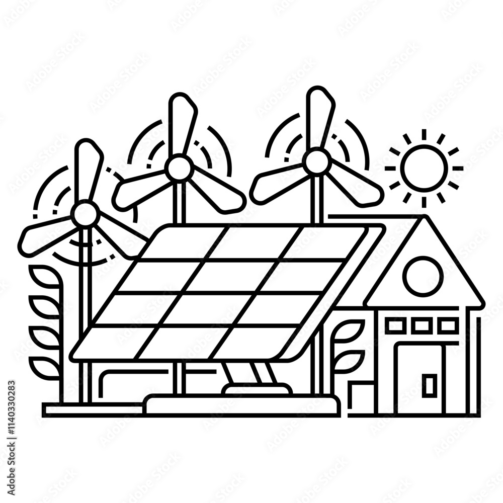 Aufkleber solar panel line icon. linear style sign for mobile concept and web design. outline vector icon.