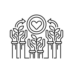 Eco Community Line Icon. linear style sign for mobile concept and web design. Outline vector icon.