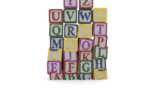 A to Z english alphabet wooden box