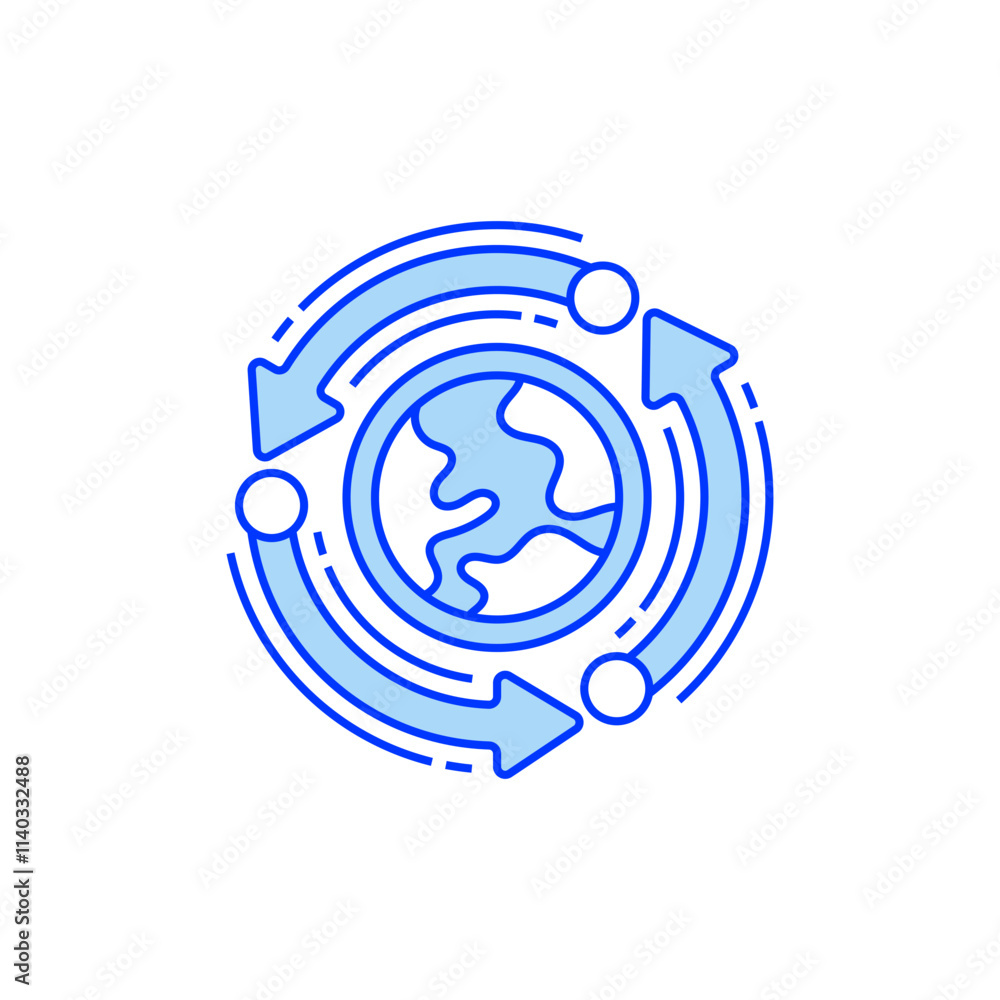 Poster recycle symbol line icon. linear style sign for mobile concept and web design. outline vector icon.