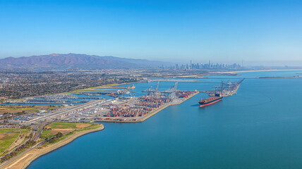 Obraz premium Aerial View of Global Trade Port