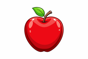 red apple isolated on white