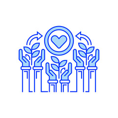 Eco Community Line Icon. linear style sign for mobile concept and web design. Outline vector icon.