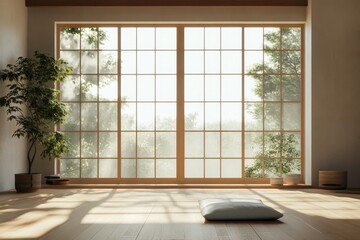 Living room window and floor in new Japanese homes