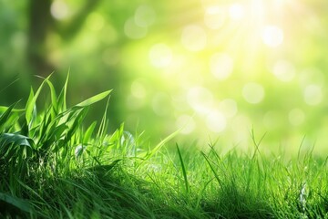 lush grass and sunny corn plant
